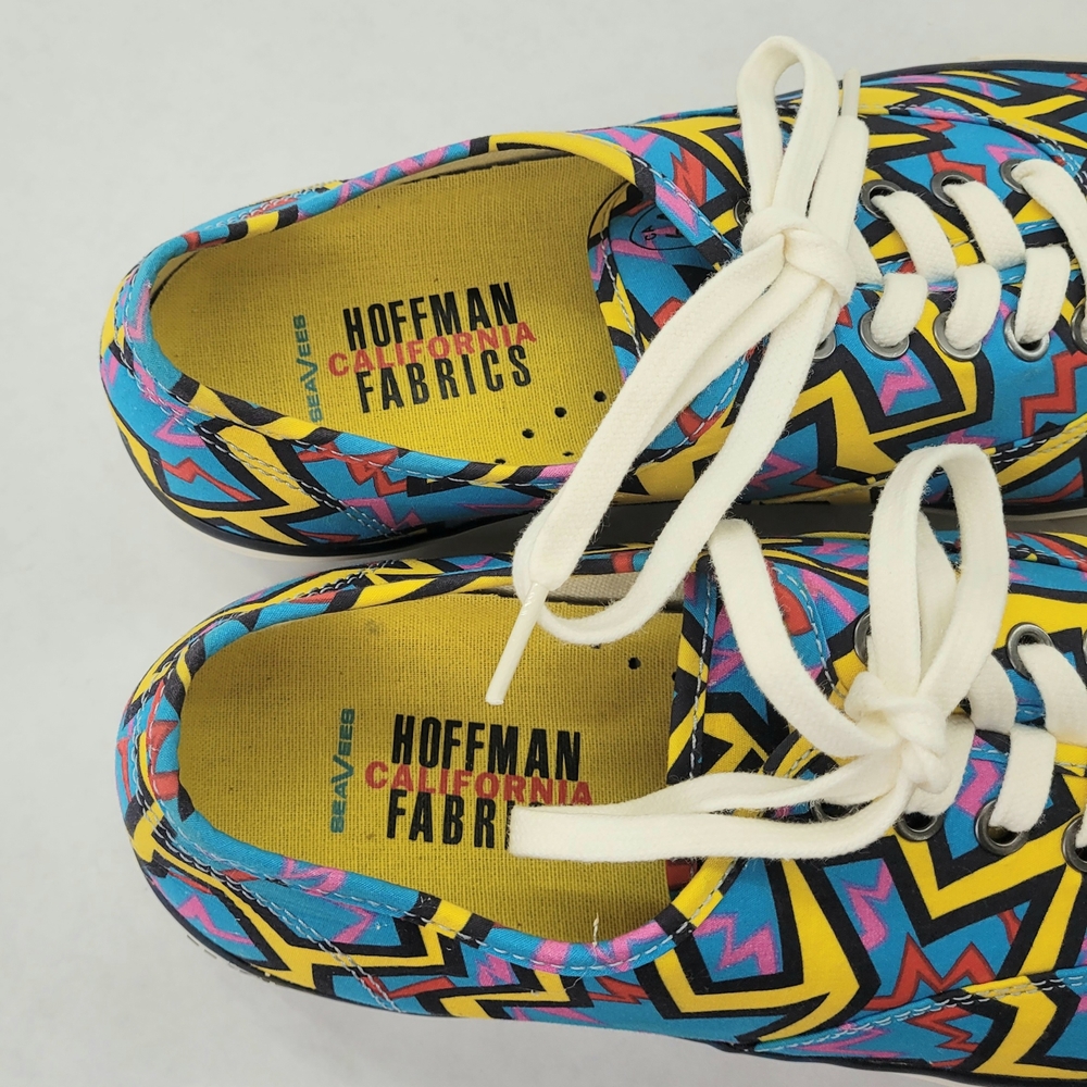 SEAVEES Hoffman Print Legend Sneaker Size 9.5 Mens Blue Neon Archival Artwork - Picture 8 of 9